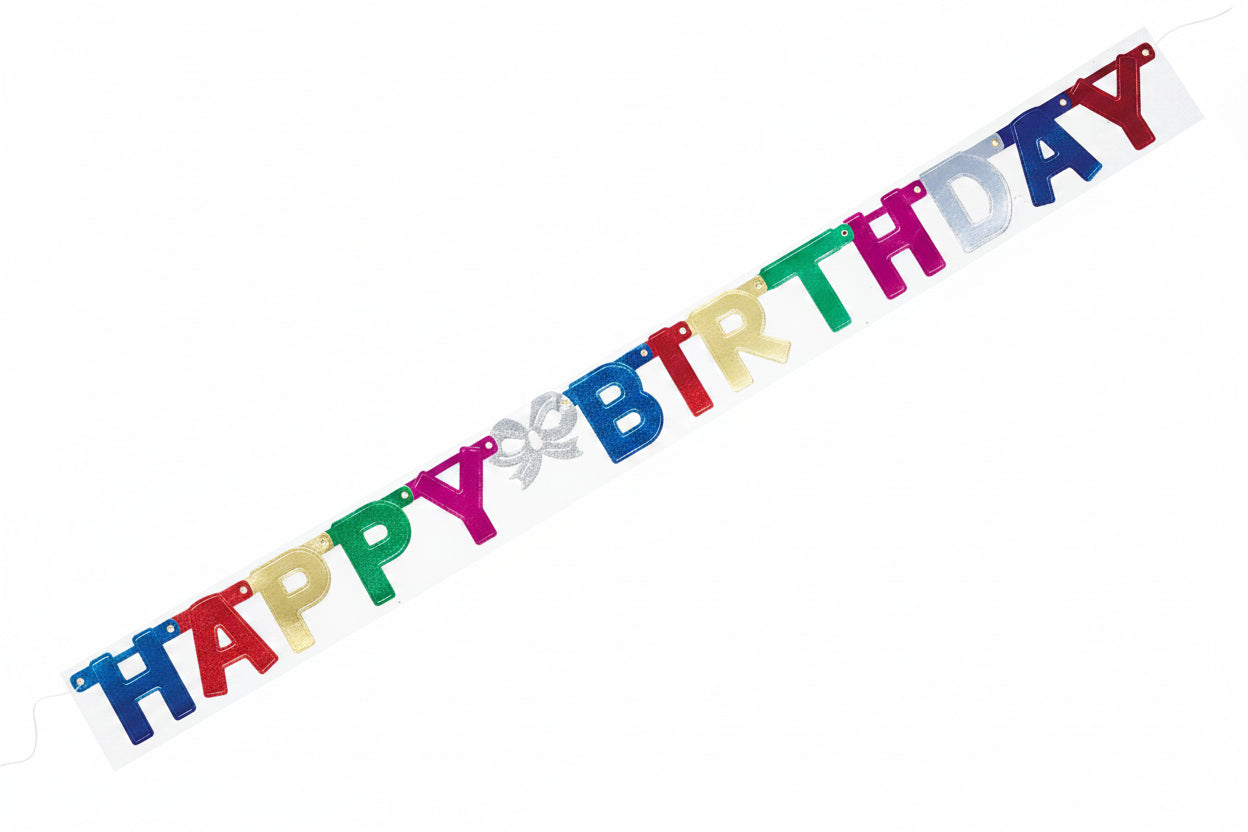 Happy Birthday Jointed Banner - Multi Coloured