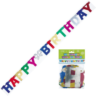 Happy Birthday Jointed Banner - Multi Coloured