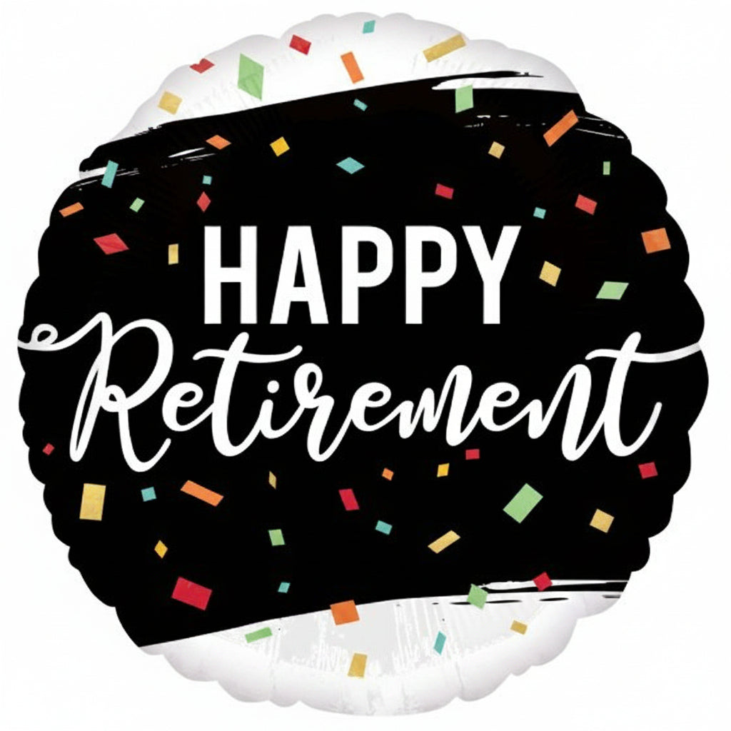 Foil Balloon 18" Happy Retirement - Confetti