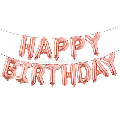 Foil Balloon "HAPPY BIRTHDAY" Banner Rose Gold *Air fill only*