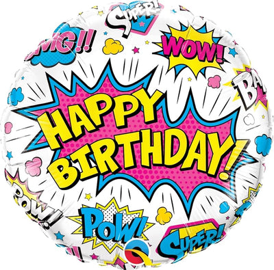 Superhero "Happy Birthday" Foil Balloon