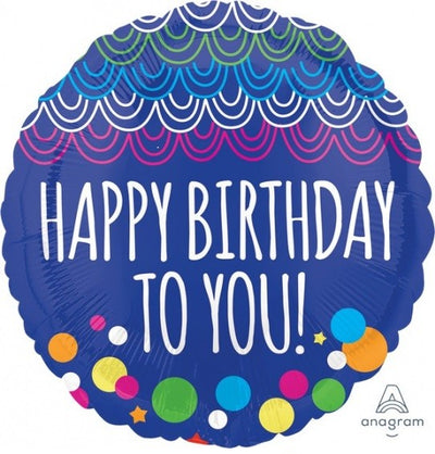 Foil Balloon 18" Happy Birthday To You - Blue Foil