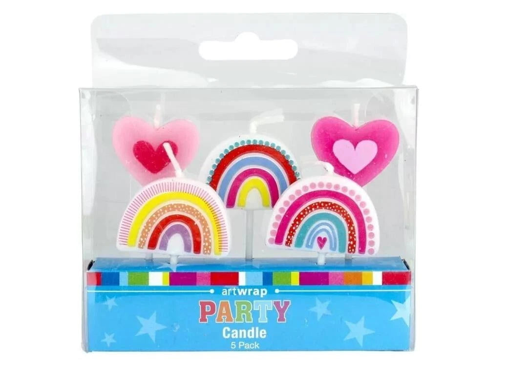 Rainbow Heart Candles