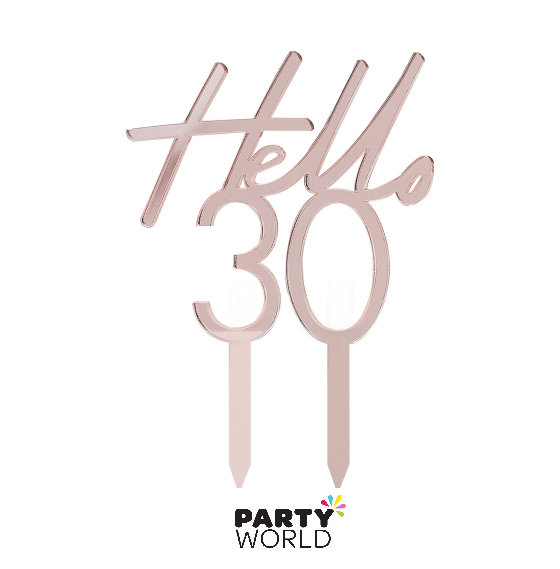 Cheers To 30 Years Black & Gold Cake Topper