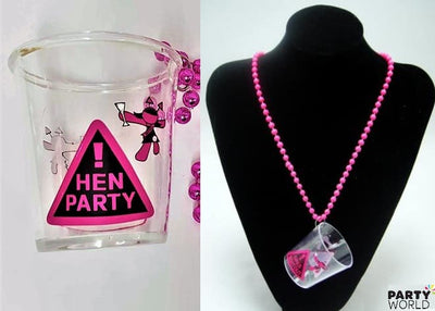 Hen Party Shot Glass on a Bead Necklace