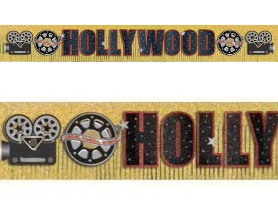 Hollywood Glitter Fringe Banner 3m