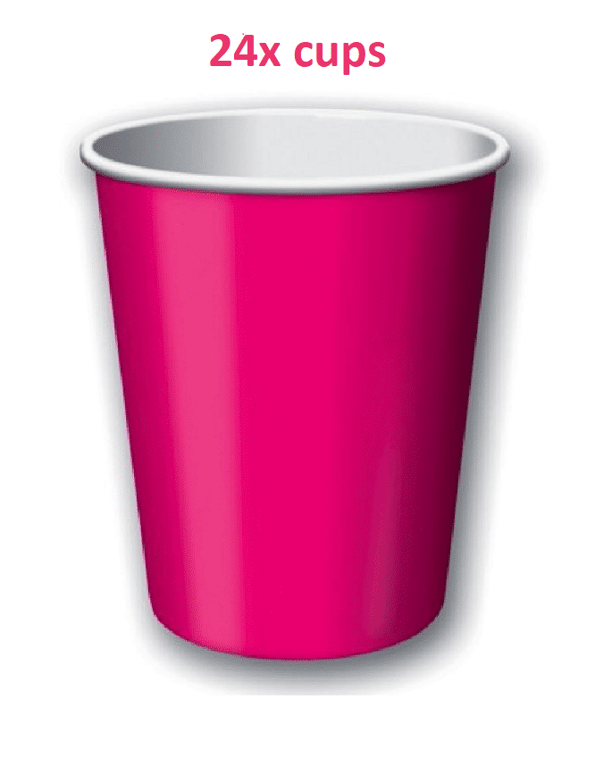 Hot Pink Paper Cups (24)