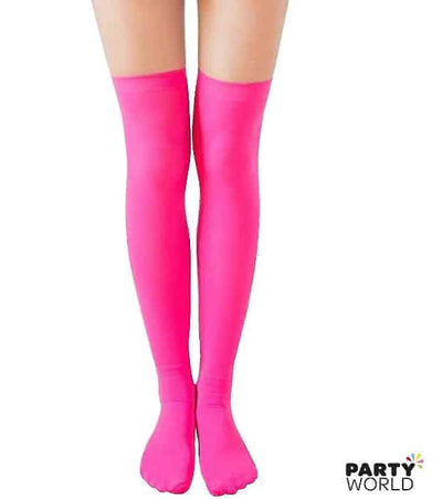 Hot Pink Thigh High Stockings