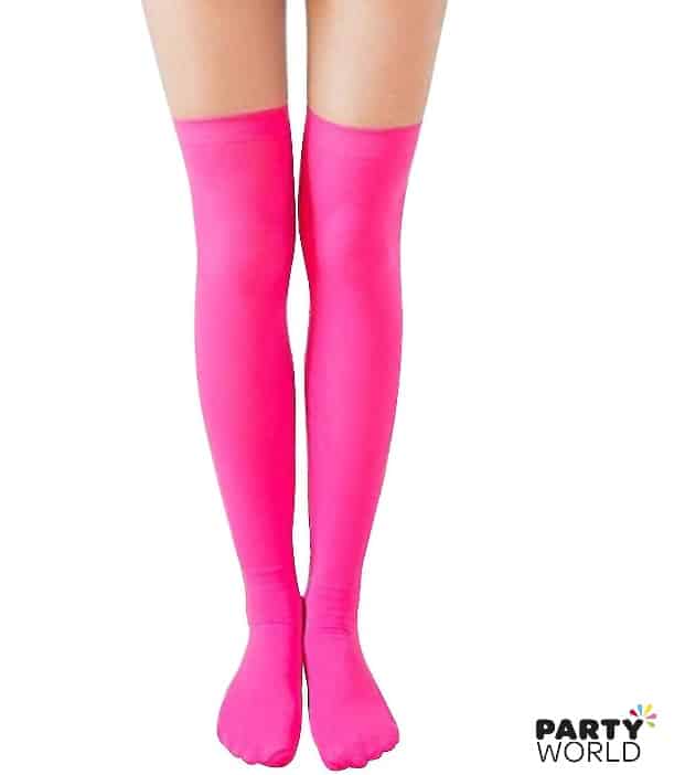 Hot Pink Thigh High Stockings