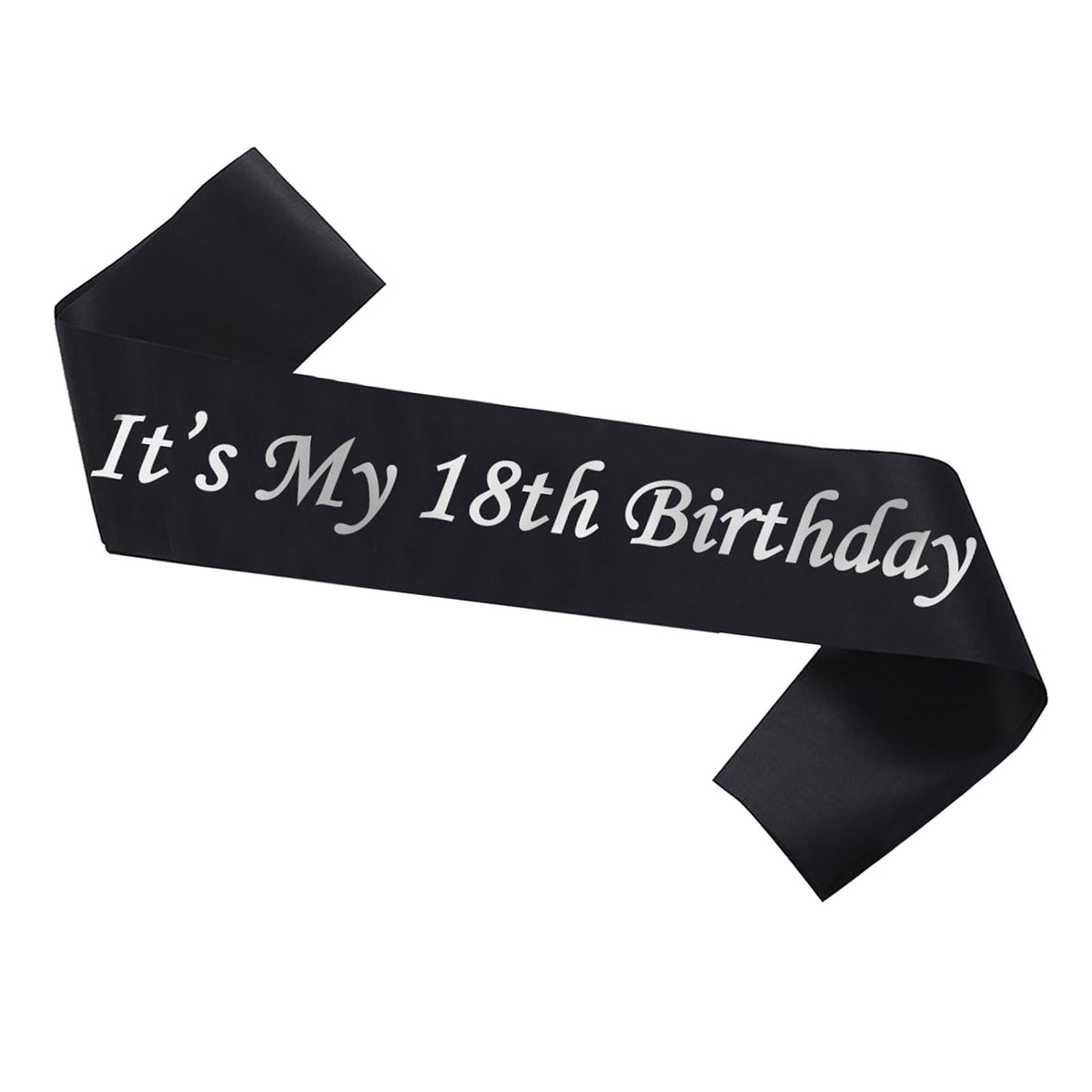 18th Birthday Sash - Black and Silver