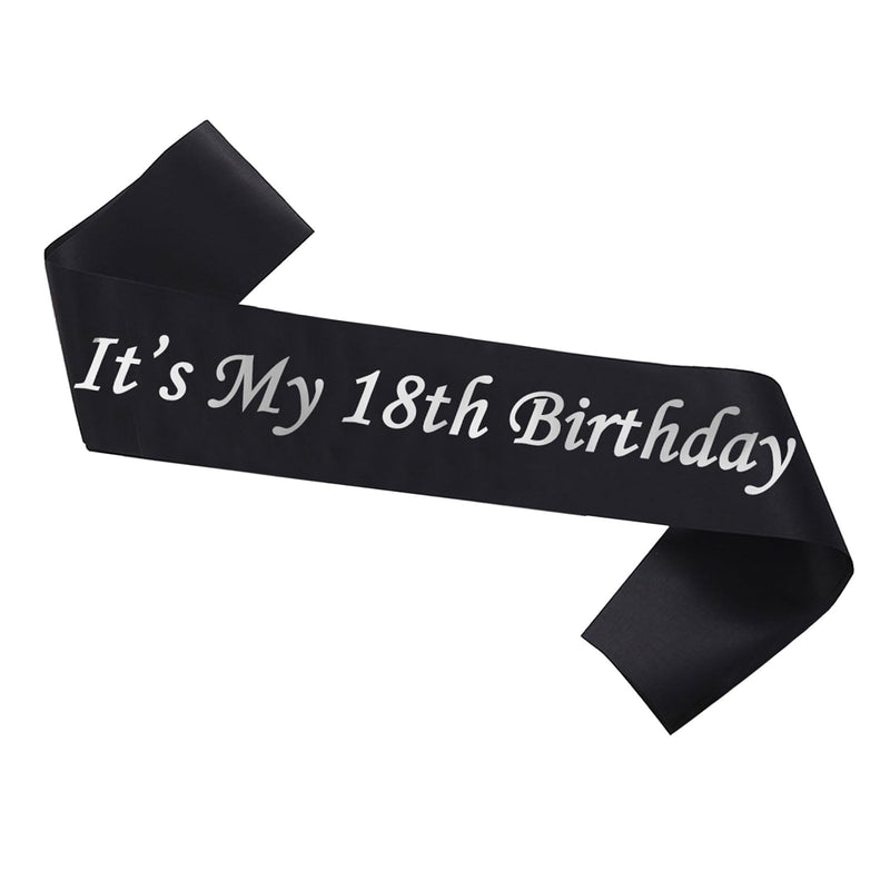18th Birthday Sash - Black and Silver