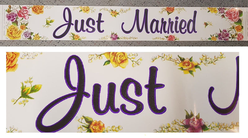 Just Married Floral Foil Banner 88 cm