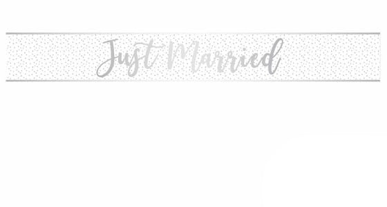 Just Married Silver Foil Banner 2.7m