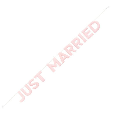 Just Married Fabric Banner Pink 7FT