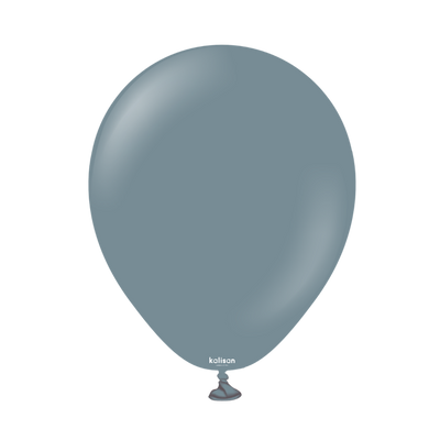 Single retro denim latex balloon, a muted slate blue with grey undertones