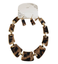 Leopard Print Necklace & Earrings Set Jungle Costume Accessory