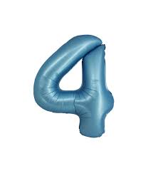 Giant Powder Blue Foil Number Balloon - 4