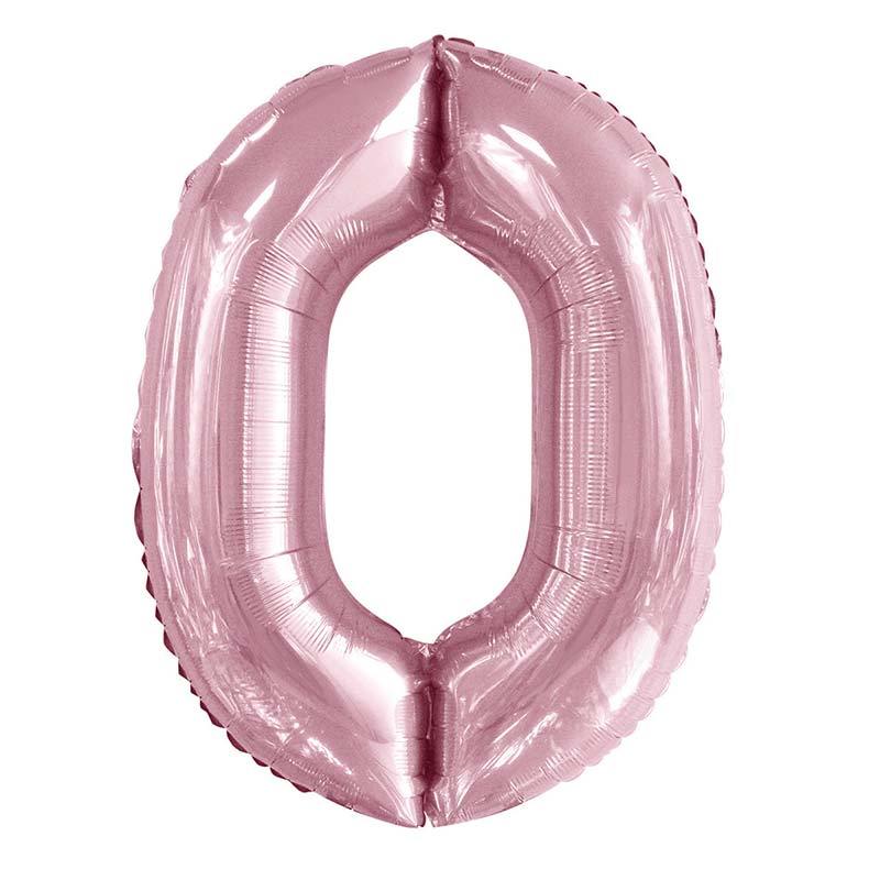 Giant Lovely Pink Foil Number Balloon - 0