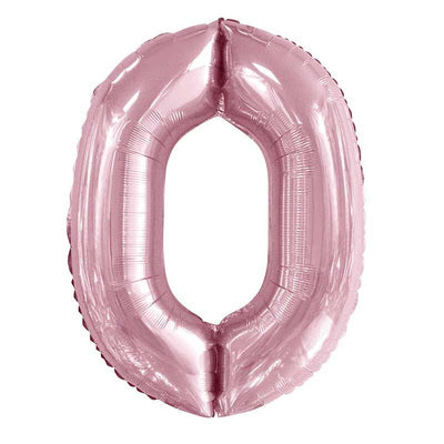 Giant Lovely Pink Foil Number Balloon - 0