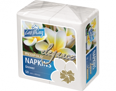 Linen Look Napkins - White 50pk