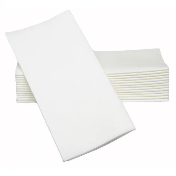 Linen Look Napkins White 60pk