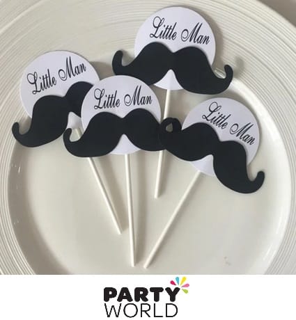 Little Man Cupcake Toppers Picks (4pcs)