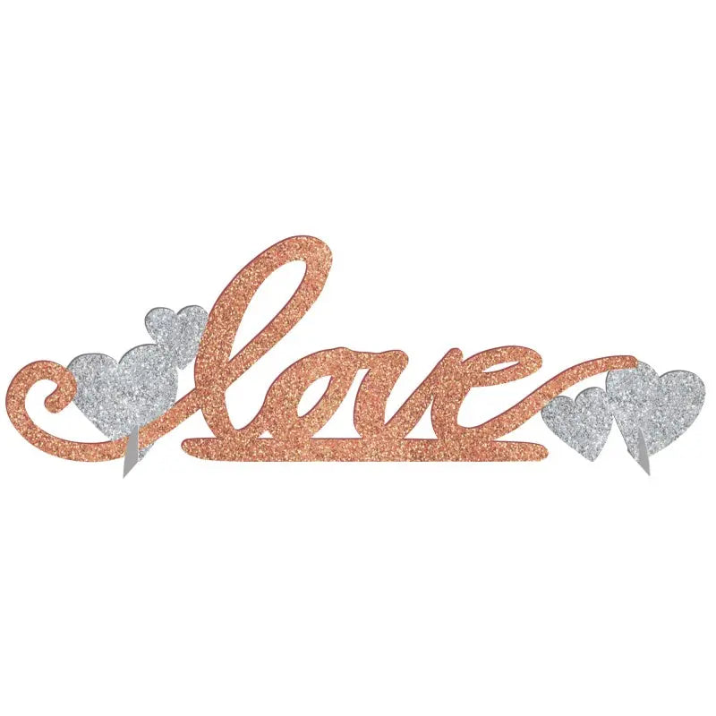 Love Glitter Table Decoration Rose Gold & Silver
