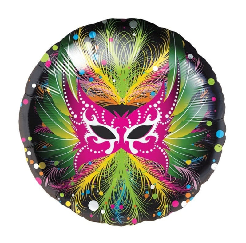 Mardi Gras Carnival Mask Foil Balloon 45cm
