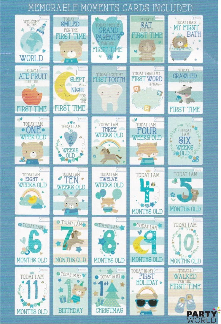 Baby Boy Memorable Moments Cards (30pk)