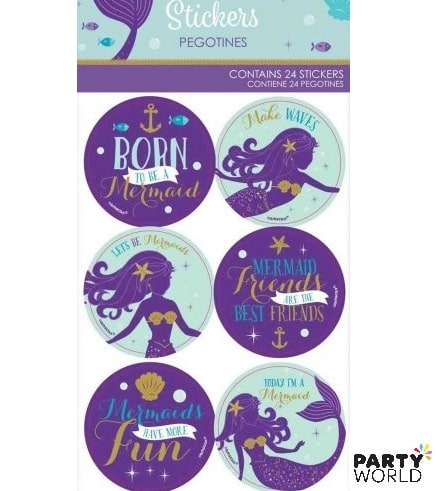 Mermaid Wishes Party Stickers (24pk)