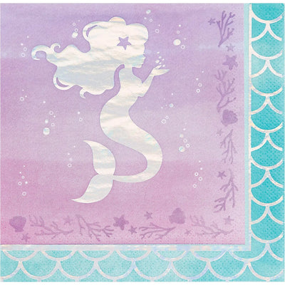 Mermaid Shine Iridescent Lunch Napkins 16pk