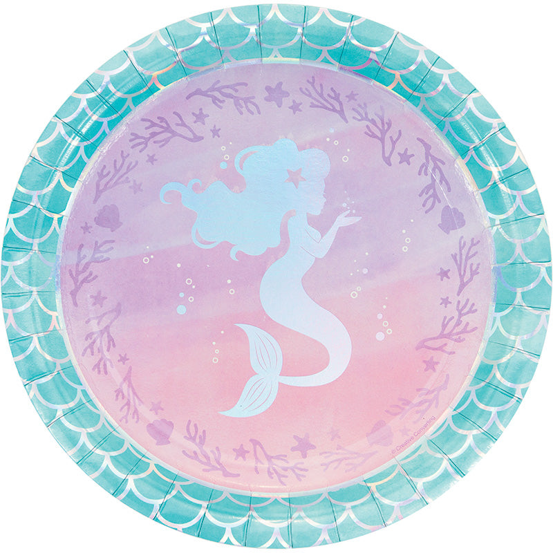 Mermaid Shine Iridescent Lunch Plates 8pk