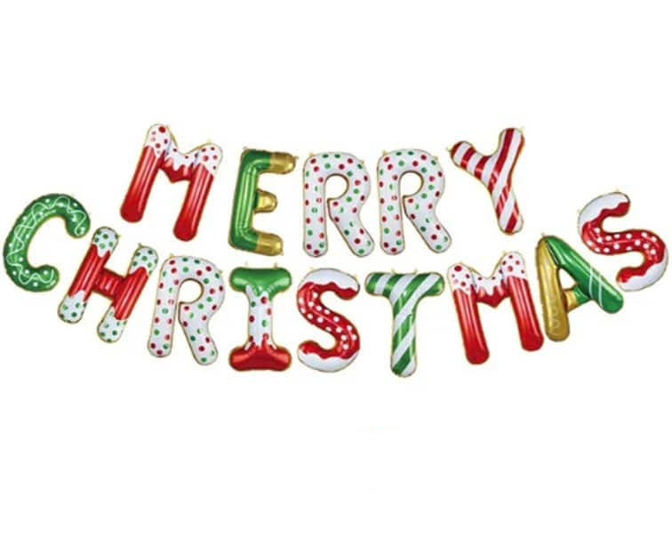 Merry Christmas Balloon Banner