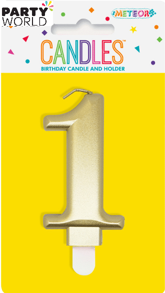 Metallic Gold Number Candle - 1 1