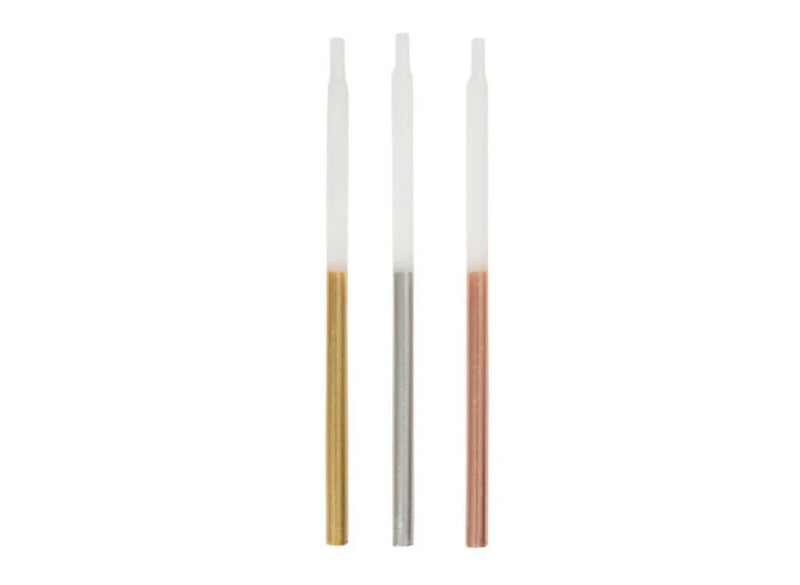Metallic Dipped Candles 12pk