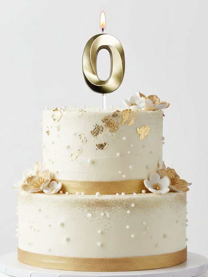 Candle Number 0 Metallic Gold