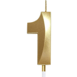 Candle Number 1 Metallic Gold