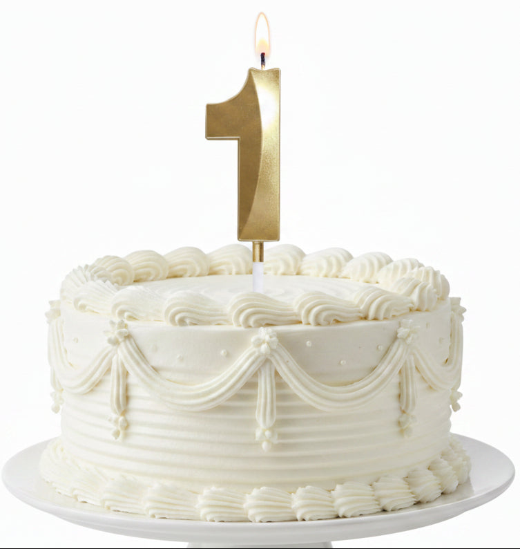Candle Number 1 Metallic Gold