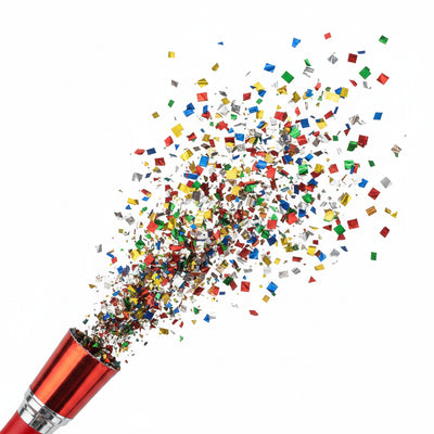Confetti Popper Rainbow Foil