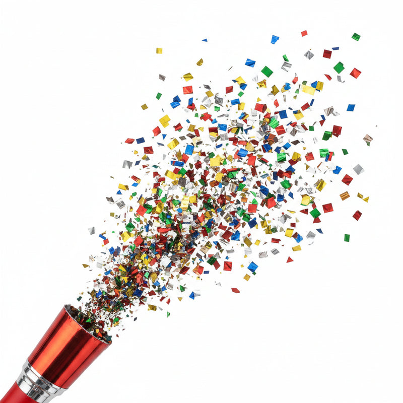 Confetti Popper Rainbow Foil