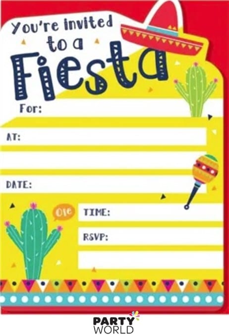 Mexican Fiesta Party Invitations And Envelopes (16)
