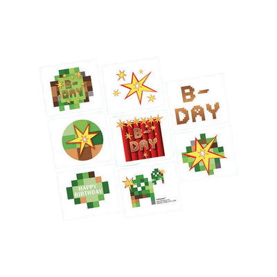 Minecraft TNT Party Temporary Tattoos (8pcs)