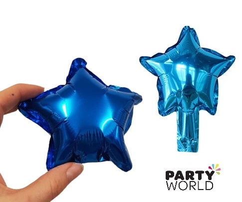 Mini Star Blue Foil Balloon 12cm for Air Filling Only (3pcs) Great to add to a ballon garland.