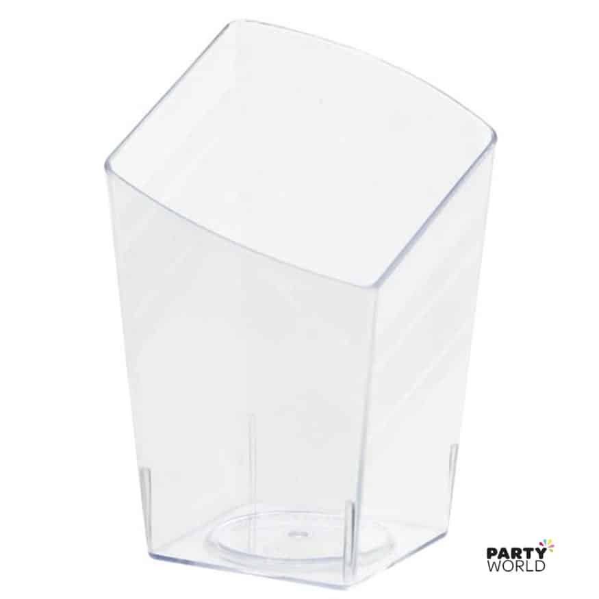 Mini Catering Slanted Tumblers Clear Plastic Containers 65ml (10pk)