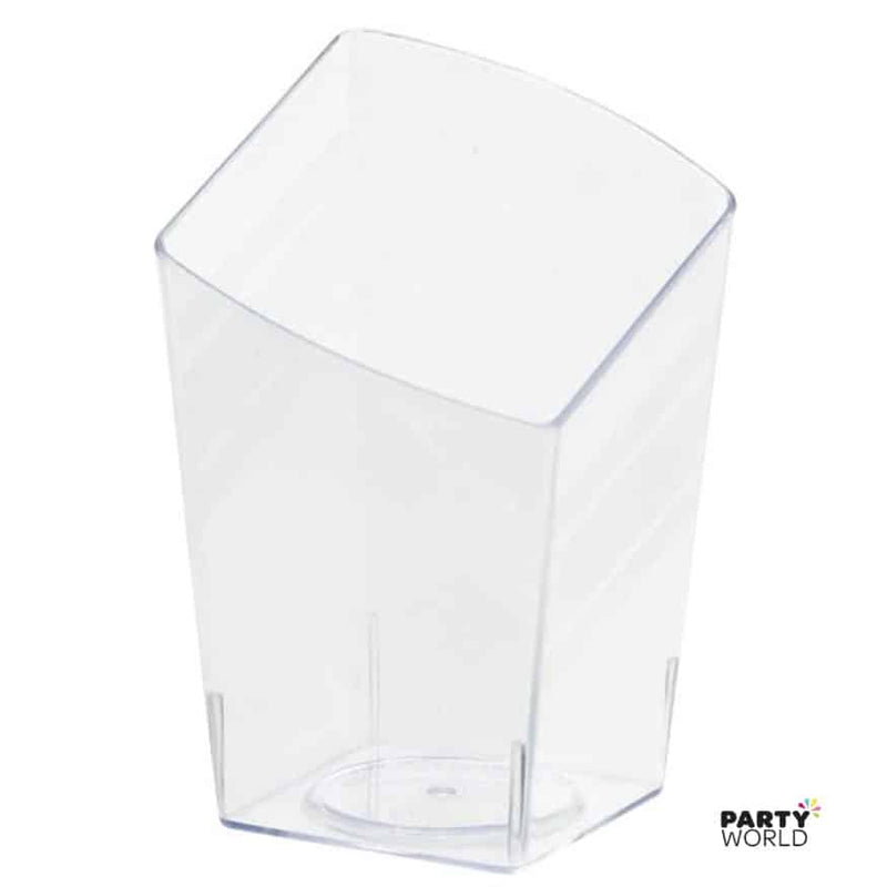 Mini Catering Slanted Tumblers Clear Plastic Containers 65ml (10pk)
