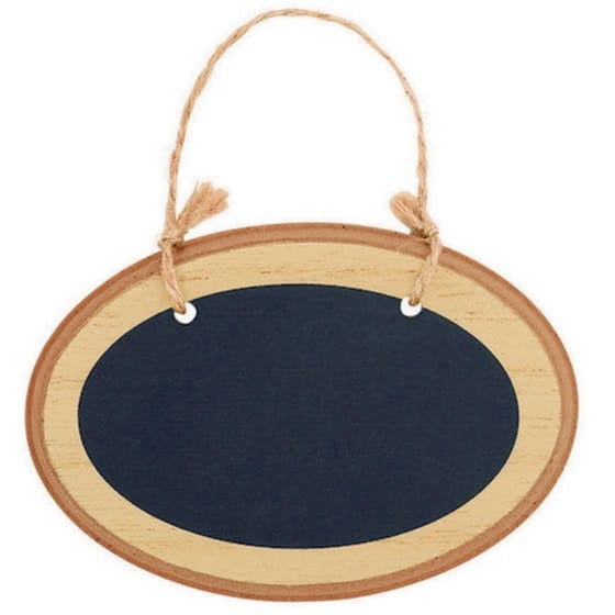 Mini Oval Hanging Chalkboard Sign 10 x 7 cm
