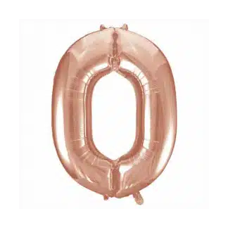 Mini Number 0 Rose Gold Foil Balloon 14in/35.5cm - Air fill only
