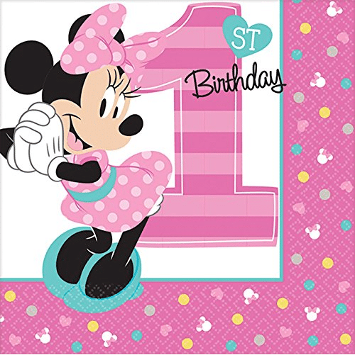 Minnie Mouse First Birthday Luncheon Napkins (16)
