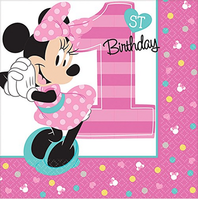 Minnie Mouse First Birthday Luncheon Napkins (16)