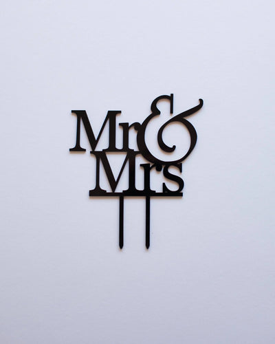 Wedding Cake Topper "Mr &amp; Mrs" - Black